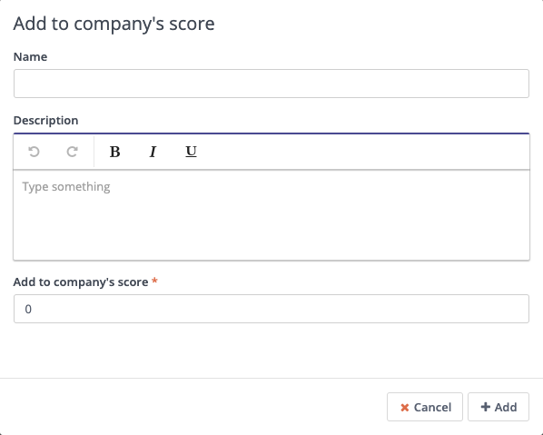 Form Action - Company Score