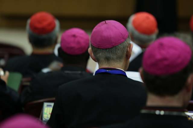 Bishops at the Vatican's Synod Hall, Oct. 14, 2015. Credit: Daniel Ibanez/CNA.