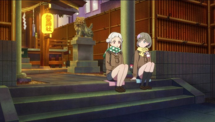 Love Live! Real-life locations in Japan - Chisato and Keke talking together at the shrine