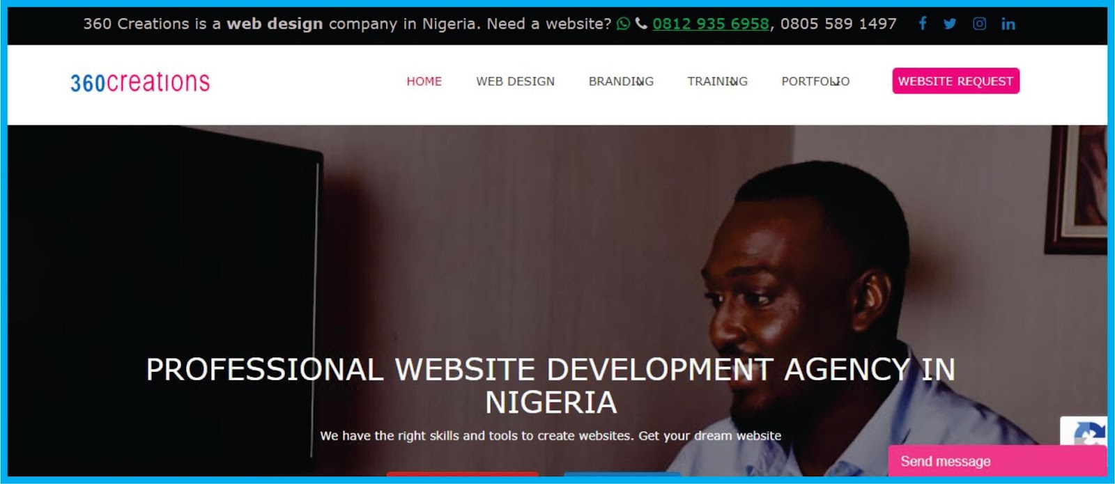 360 creations web design company Lagos