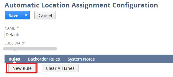 NetSuite Automatic Location Assignment