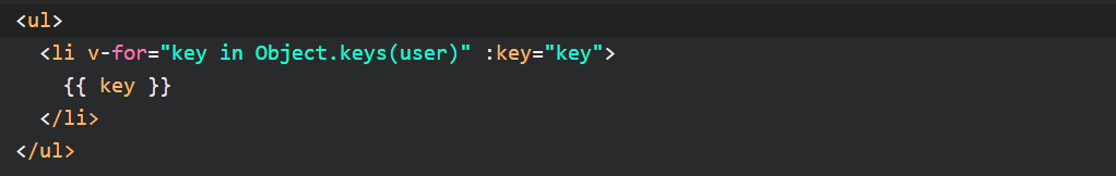 Vue v-for Object Keys