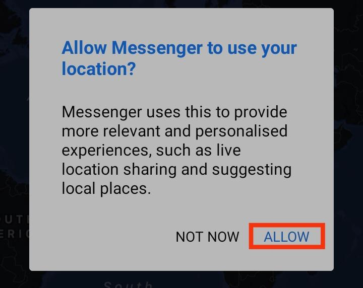 Using Facebook app for location tracking