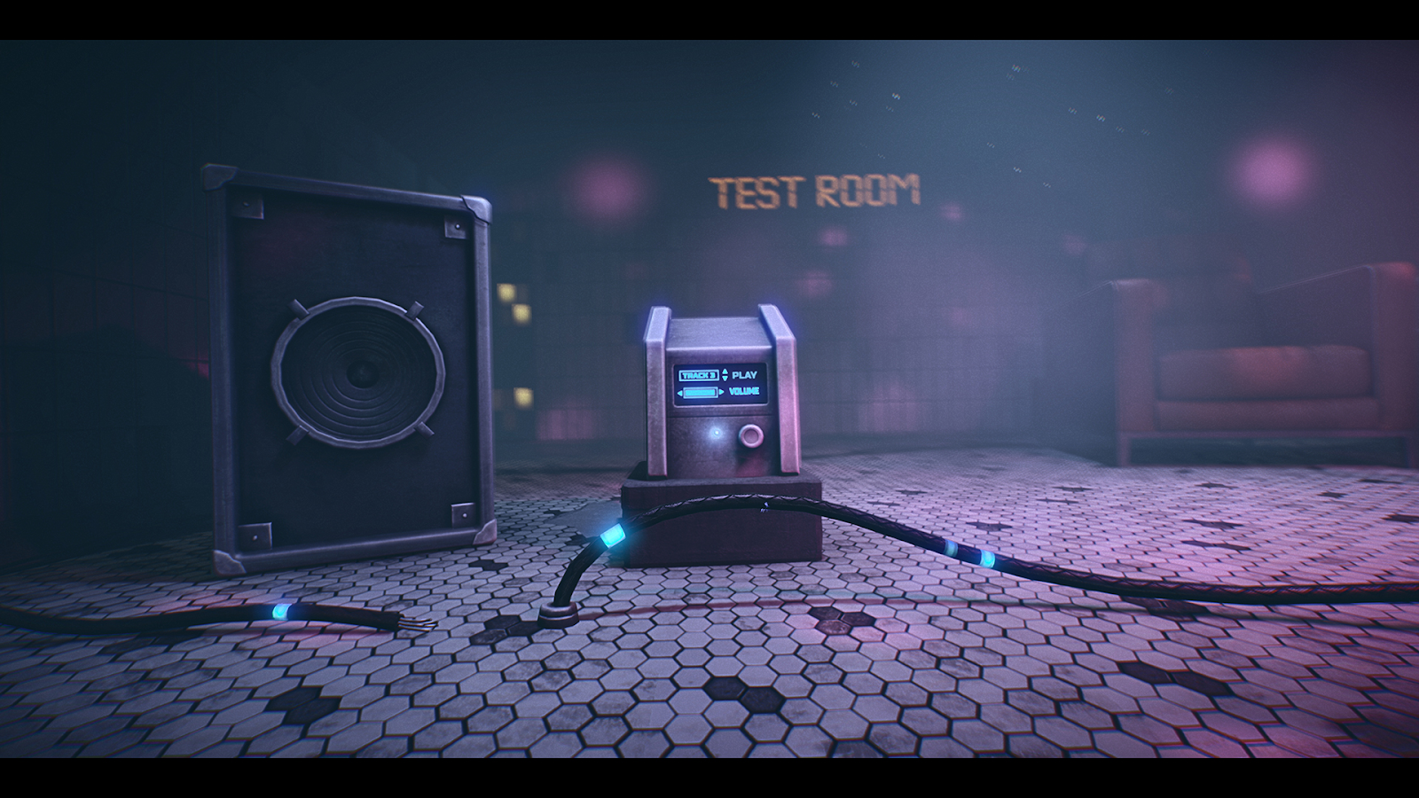 A screenshot showing the test room