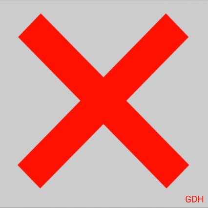 Plaatje van een rode kruis op een grijze achtergrond met een rode gdh op achtergrond.