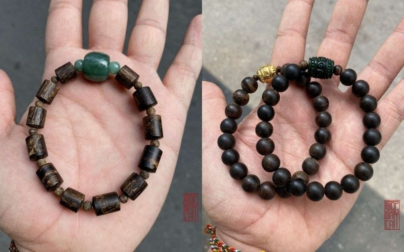 Vòng trầm hương có màu xanh lá hoặc đen rất phù hợp cho người mệnh Mộc