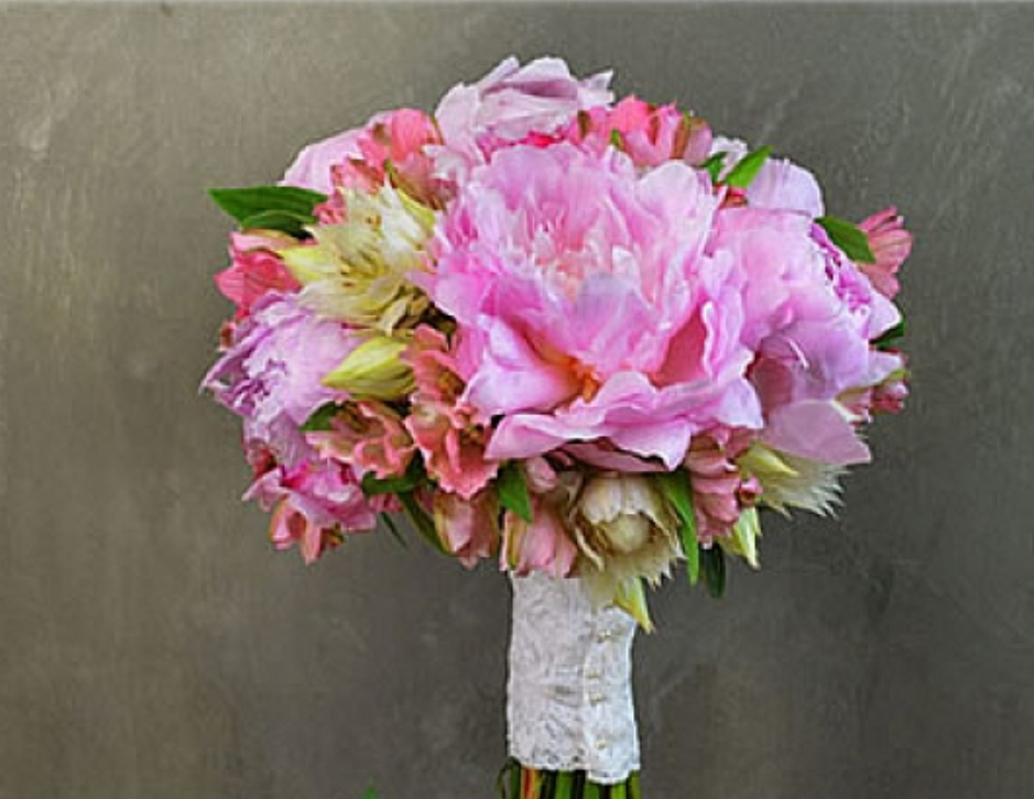 Exotic Flowers-Peonies as a wedding bouquet