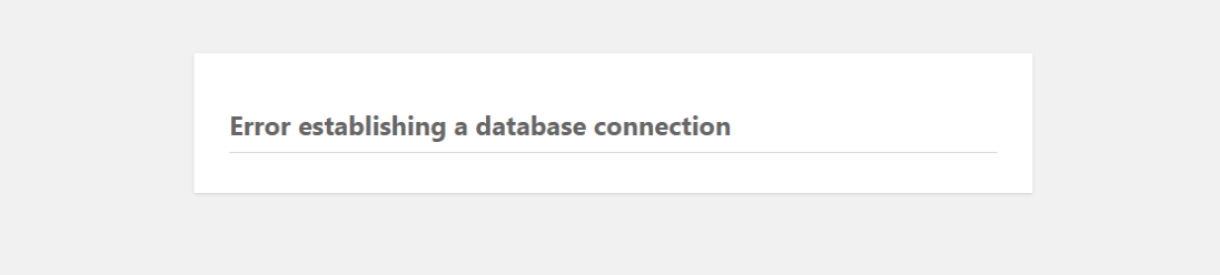 erro wordpress ao estabelecer um erro de conexão com o banco de dados