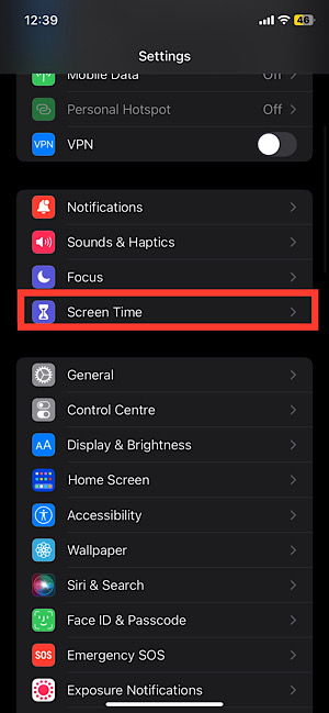How to turn off Waze - Using the screen time settings