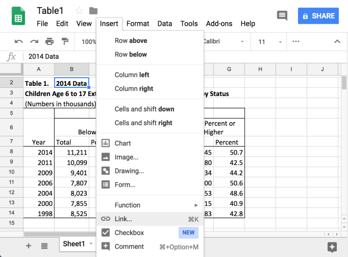 Liên kết các tab hoặc các cột trong excel