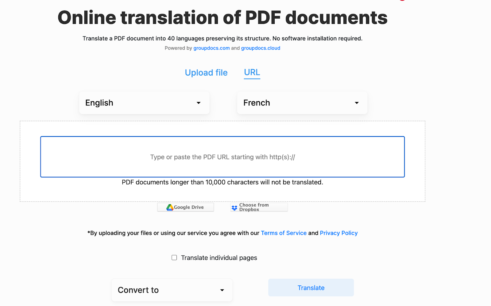A how-to guide on translating PDFs and other documents online