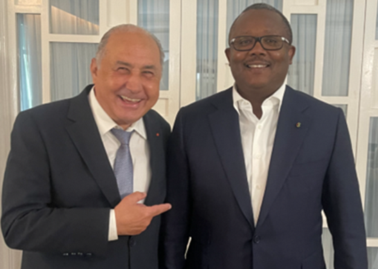 Hubert Haddad with Umaro Sissoco EMBALO, President of Guinea-Bissau
