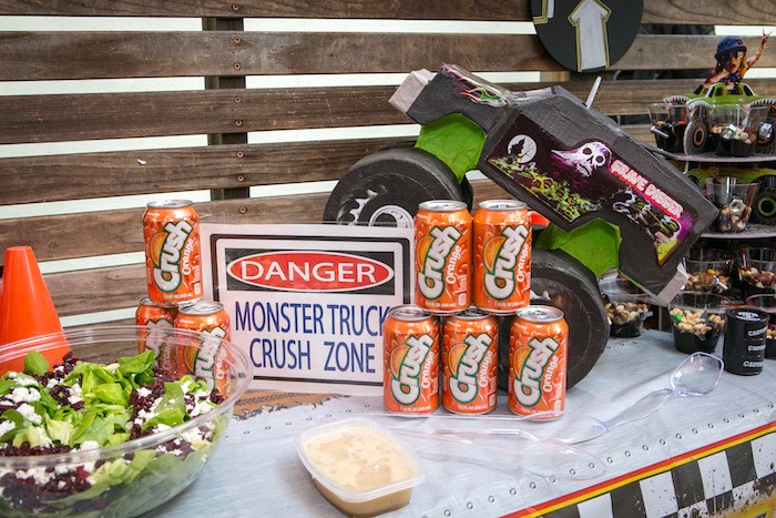 Crush Zone beverage table from a Monster Truck Birthday Party on Kara's Party Ideas | KarasPartyIdeas.com (10)