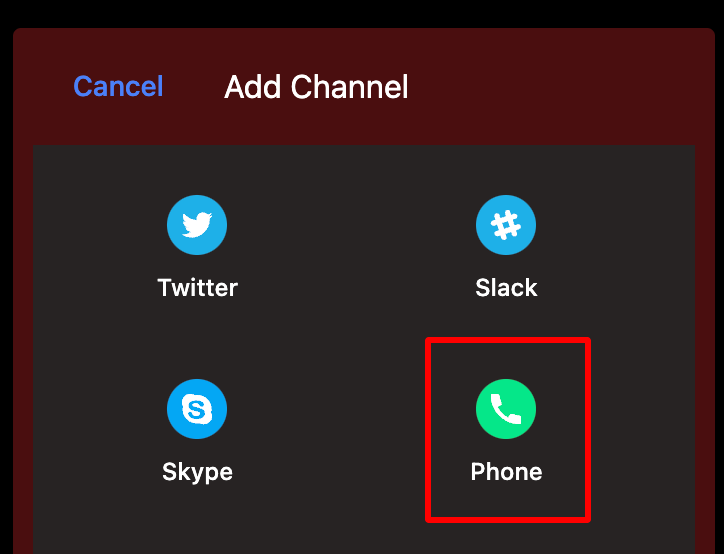 Phone chat widget