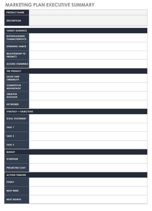 Marketing Plan Executive Summary Template