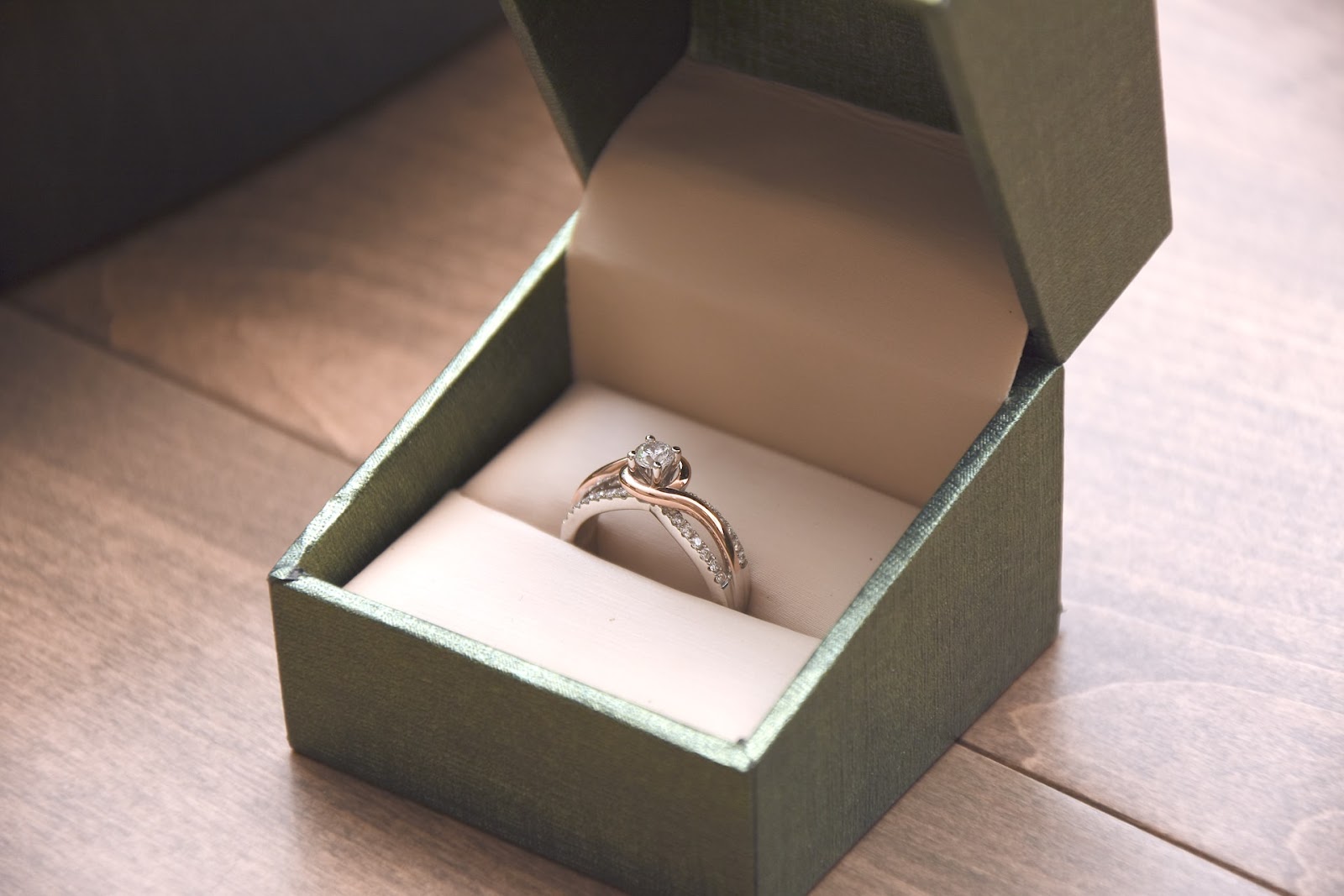 A wedding ring with a gem