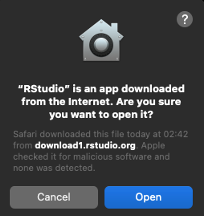 Launch RStudio on macOS. Source: uedufy.com