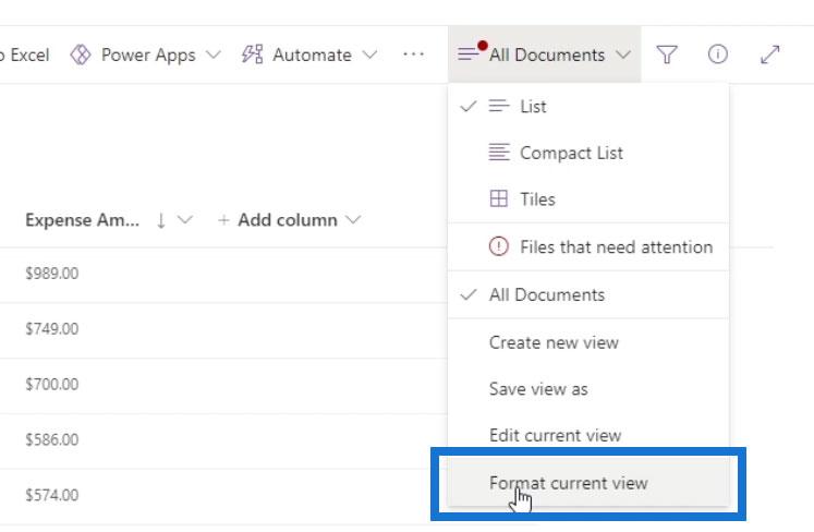 View Formatting In SharePoint