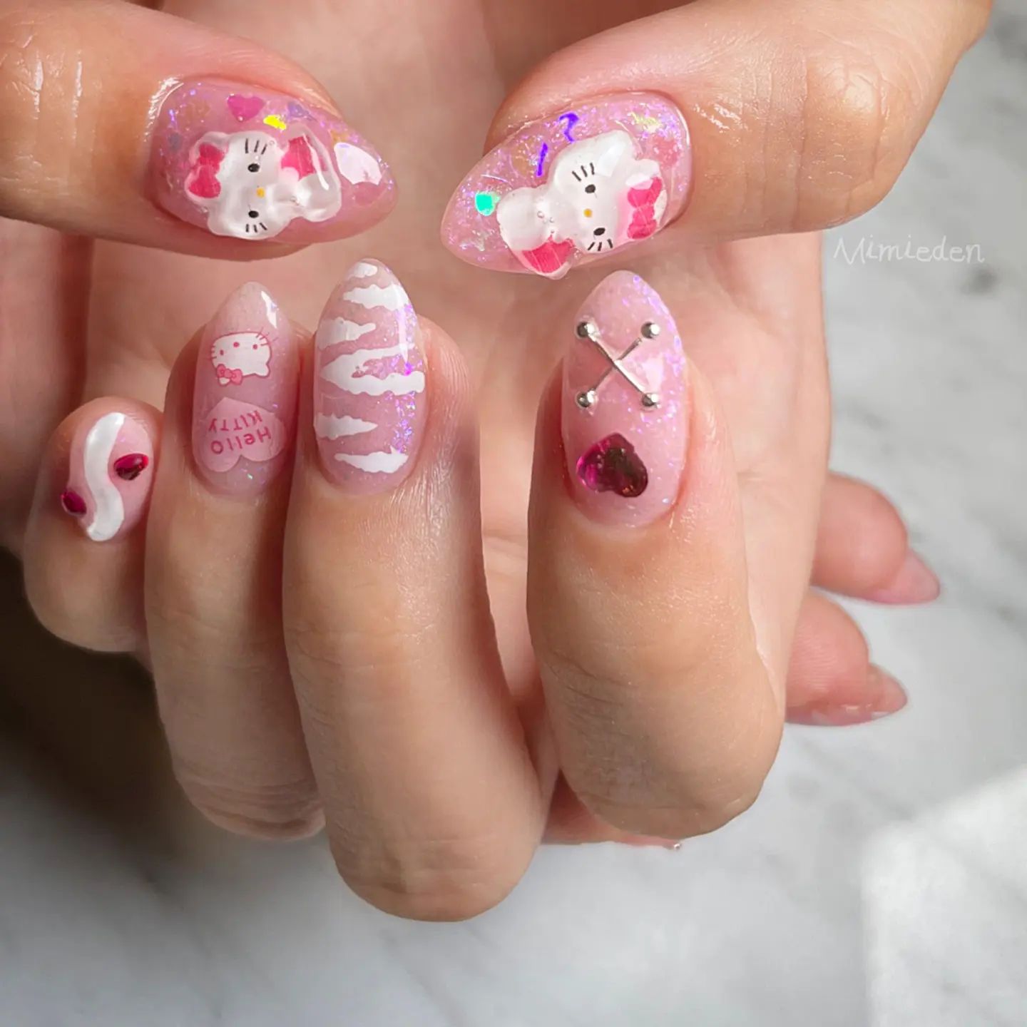 Hello Kitty Nail Design