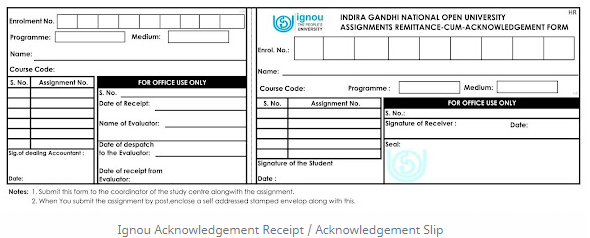 ignou assignment acknowledgement pdf