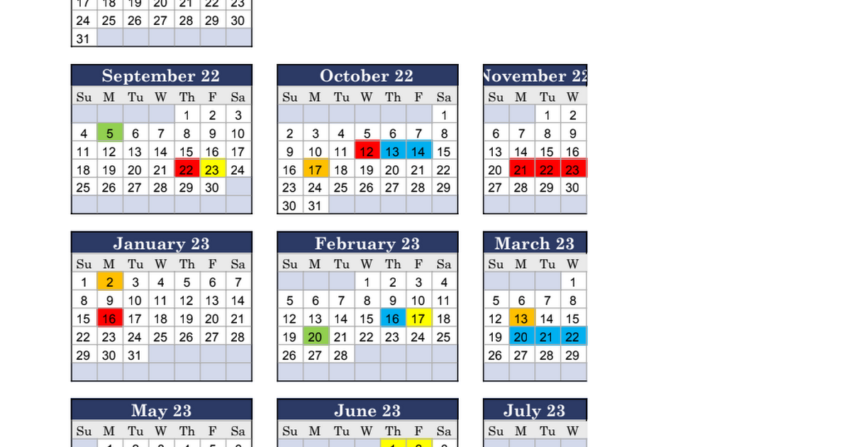 2022-23 Calendar.xlsx - Google Sheets
