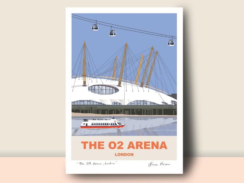 The O2 Arena London: Hand Signed Art Print/Poster travel image 1