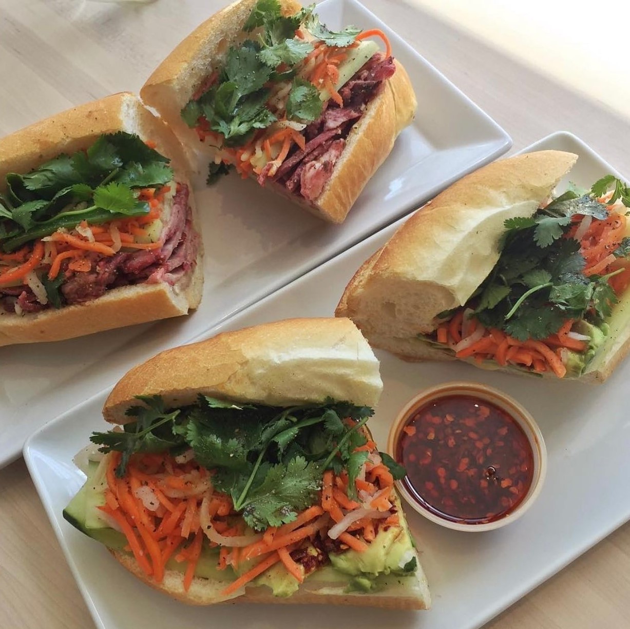 Banh mi sandwiches from Vinh Xuong Bakery, a Denver downtown lunch loved among locals.