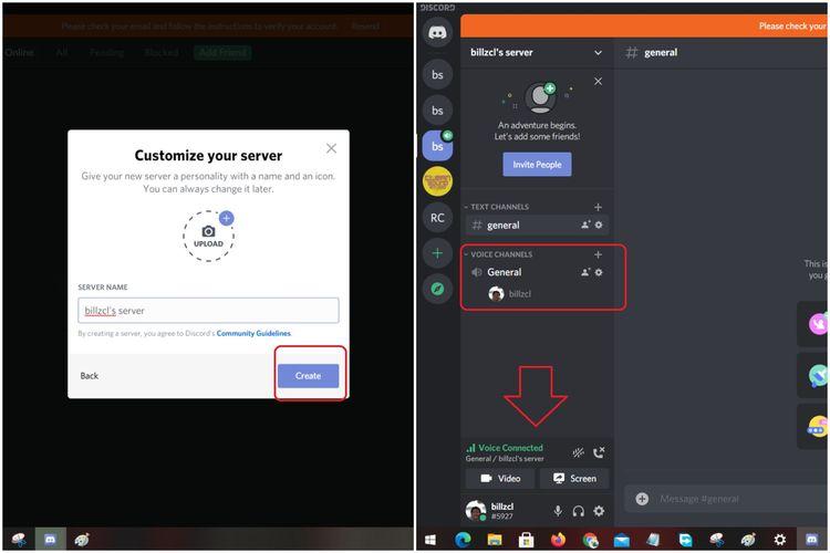 Nieograniczony dostęp do serwera Discord di PC Windows 10.