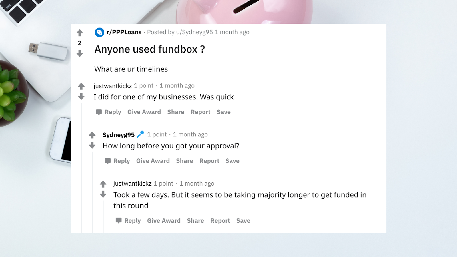 Reddit Fundbox review