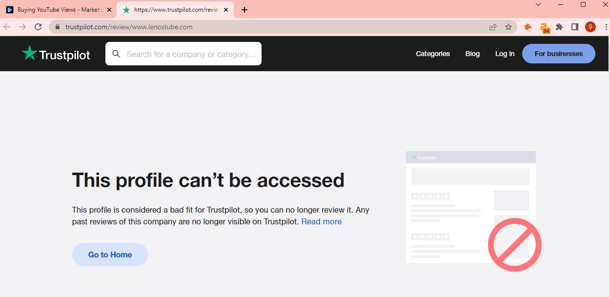 the profile can't be accessed.