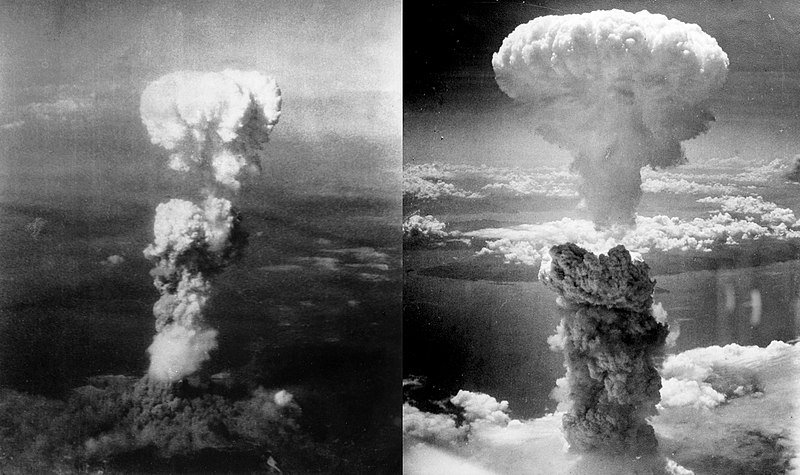 The atomic bombing of Hiroshima and Nagasaki, respectively.7