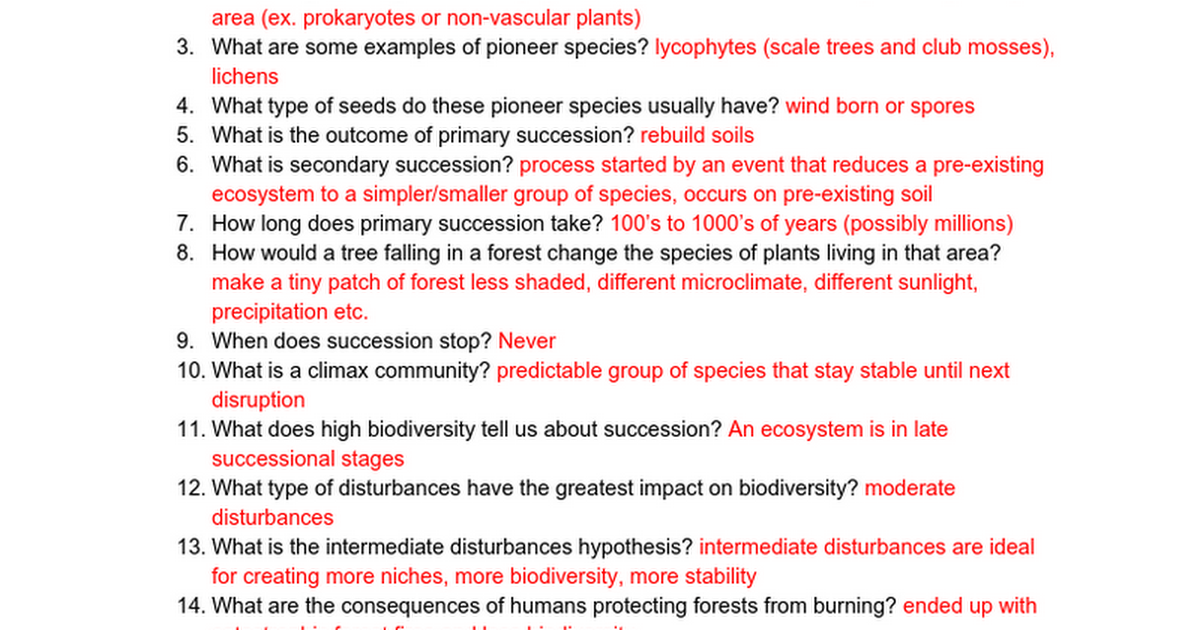 Ecological Succession Worksheet. Worksheets. Releaseboard Free printable Worksheets and Activities