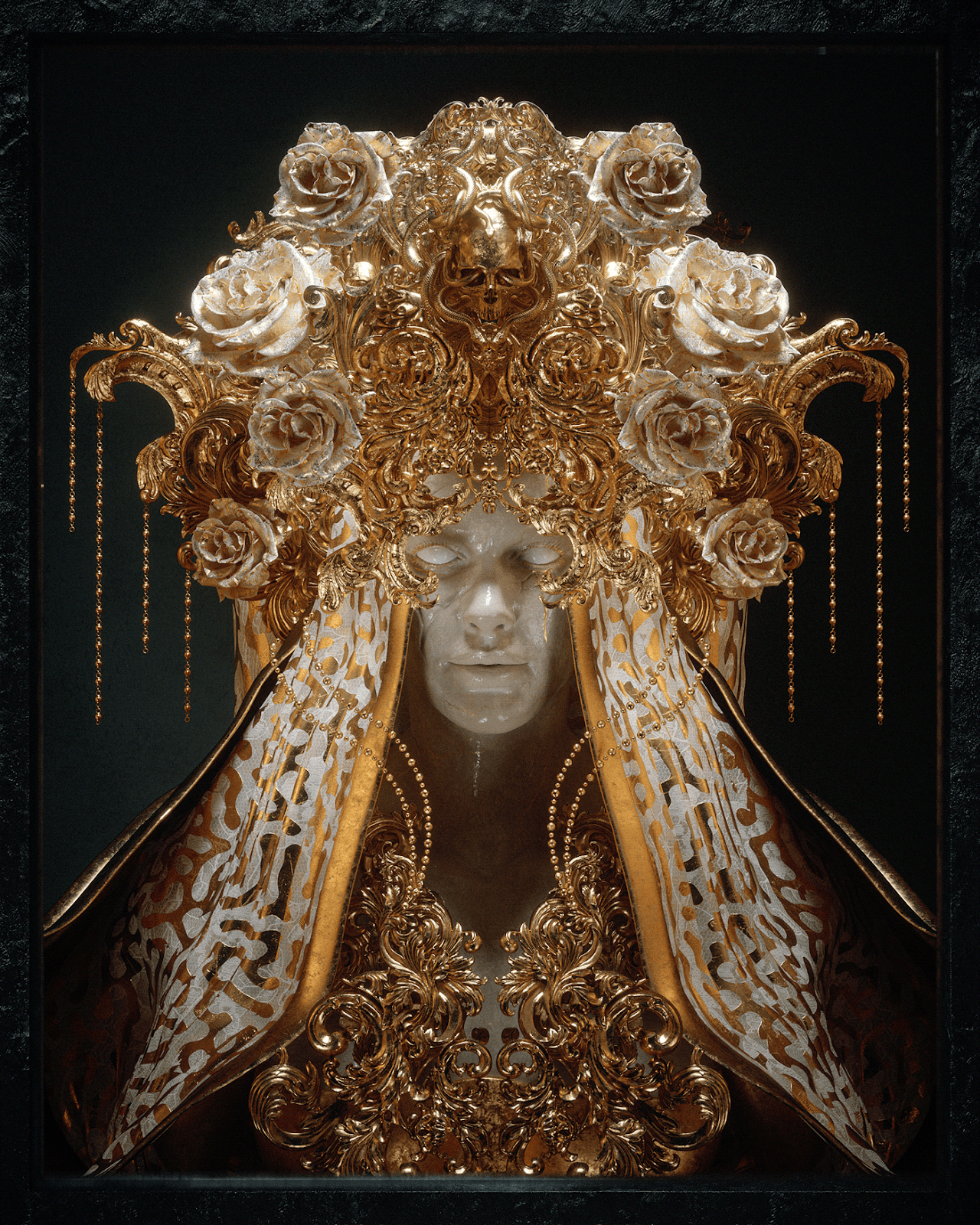 abstract billelis experimental geometric gold Mandala Marble sculpture symmetry