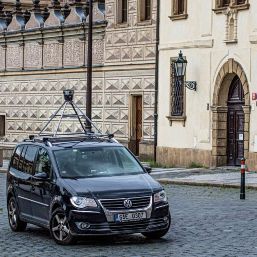 360 degree camera mounted on a car