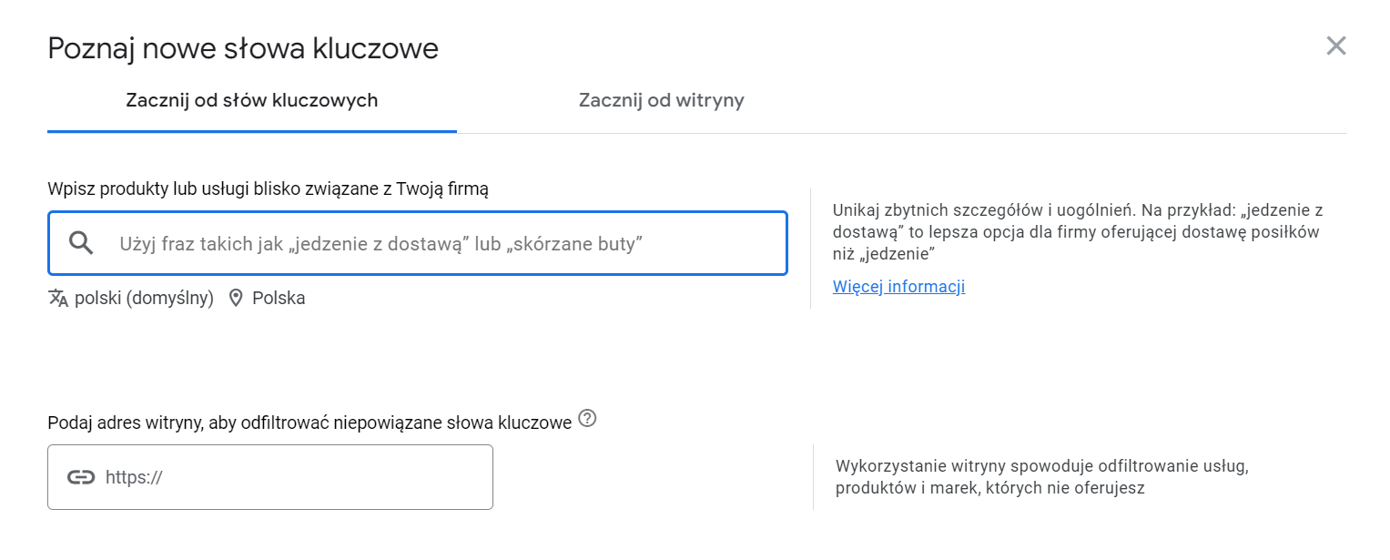 Google keyword planner, Planer słów kluczowych, Google Ads, 