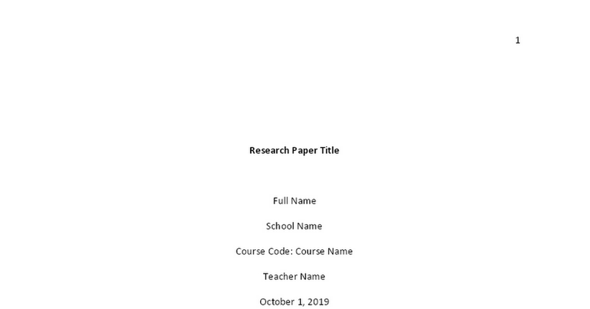 Apa Format Google Docs 7th Edition Template