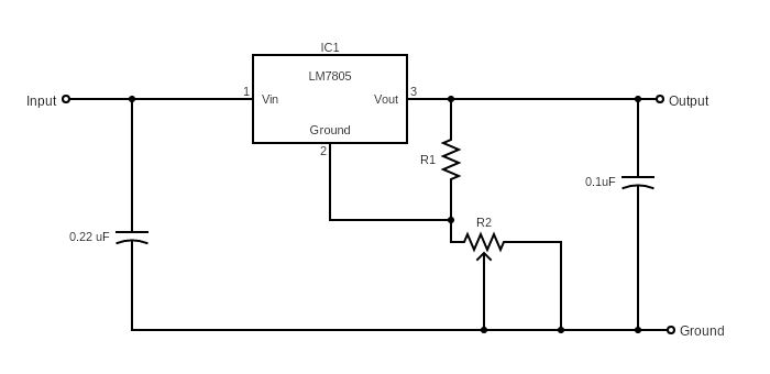 7805 as an adjustable output voltage regulator