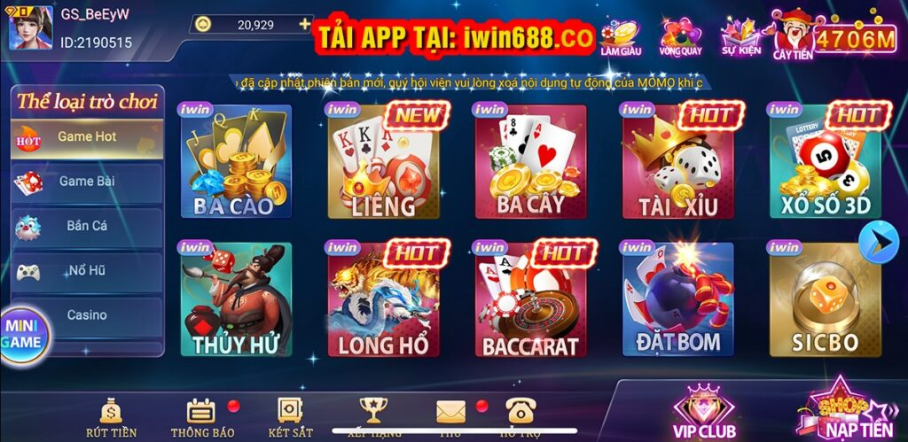 Iwin - ông hoàng game bài với nhiều giải thưởng