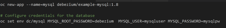 Install Debezium | Output for installing Debezium using OpenShift