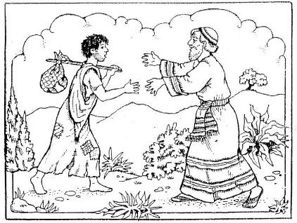 Image result for line drawing of the return of the prodigal son