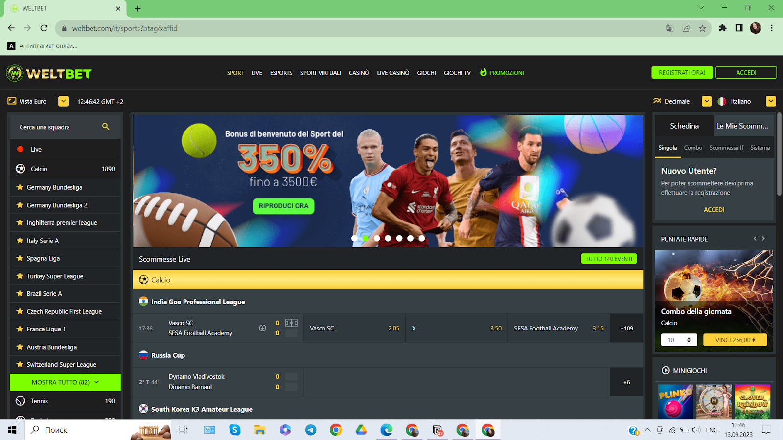 weltbet homepage
