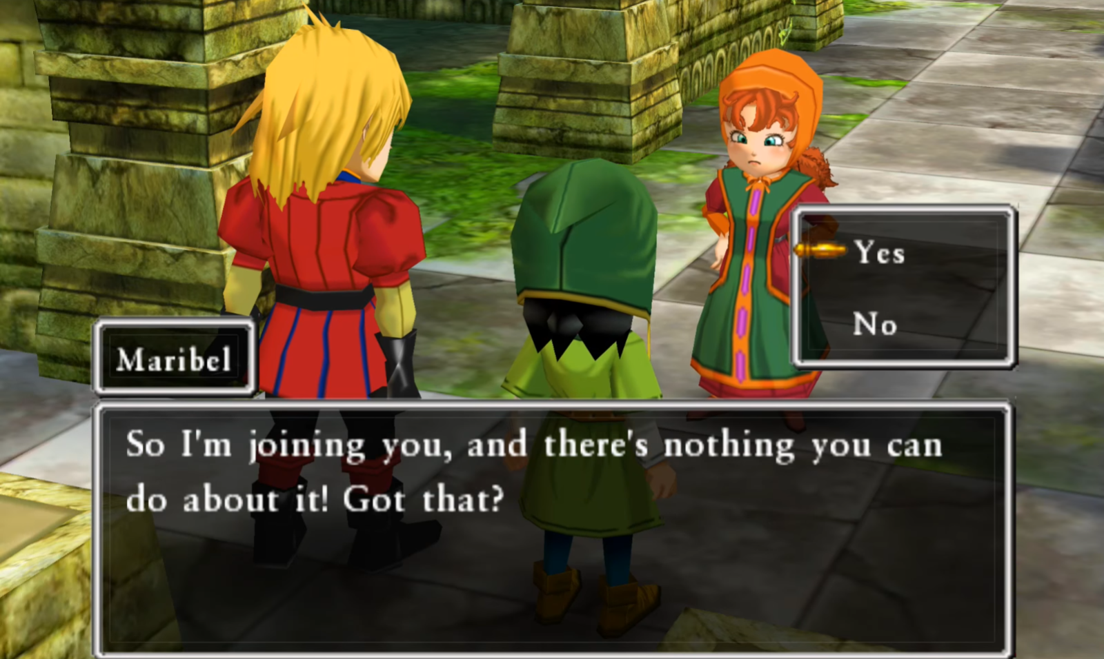 No matter what you choose, Maribel will join you | Dragon Quest VII