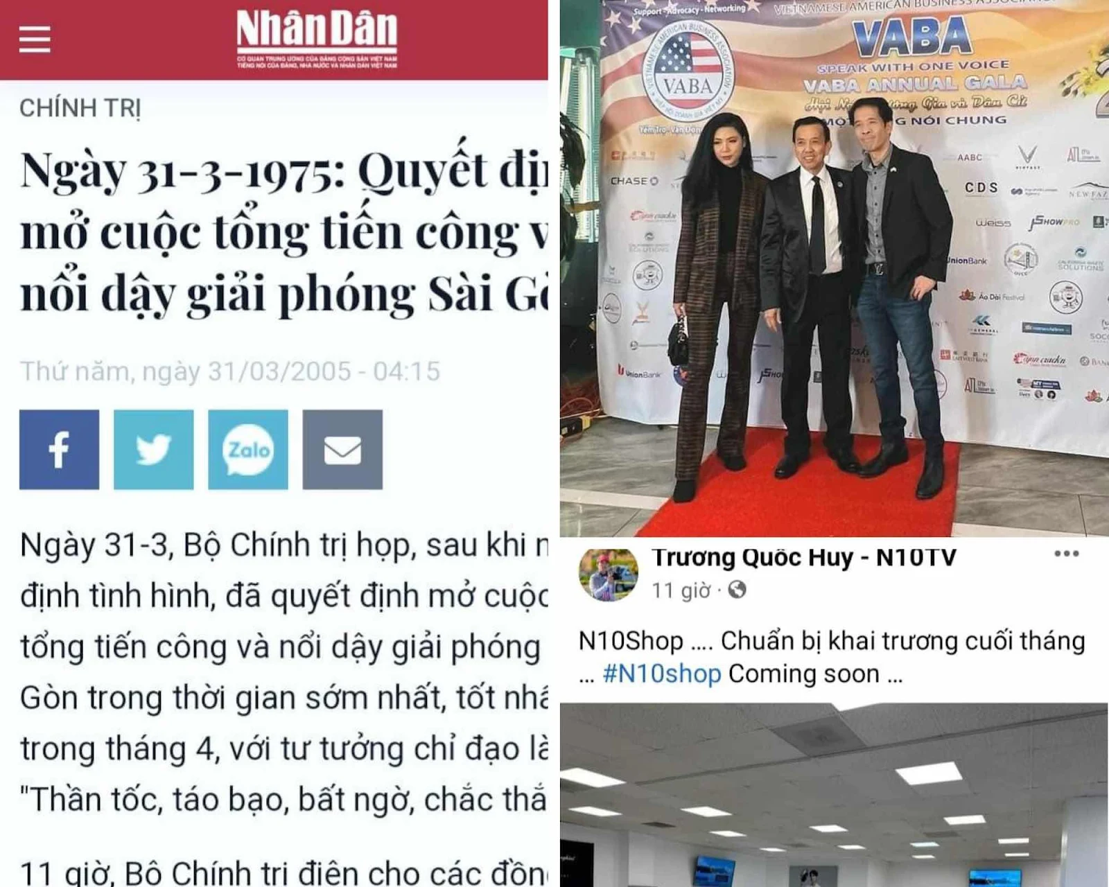 TẠI SAO TUYÊN GIÁO Trương Quốc Huy CHỌN NGÀY 31 THÁNG 03 KHAI TRƯƠNG N10SHOP ?