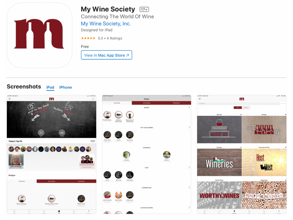 My Wine Society wine app