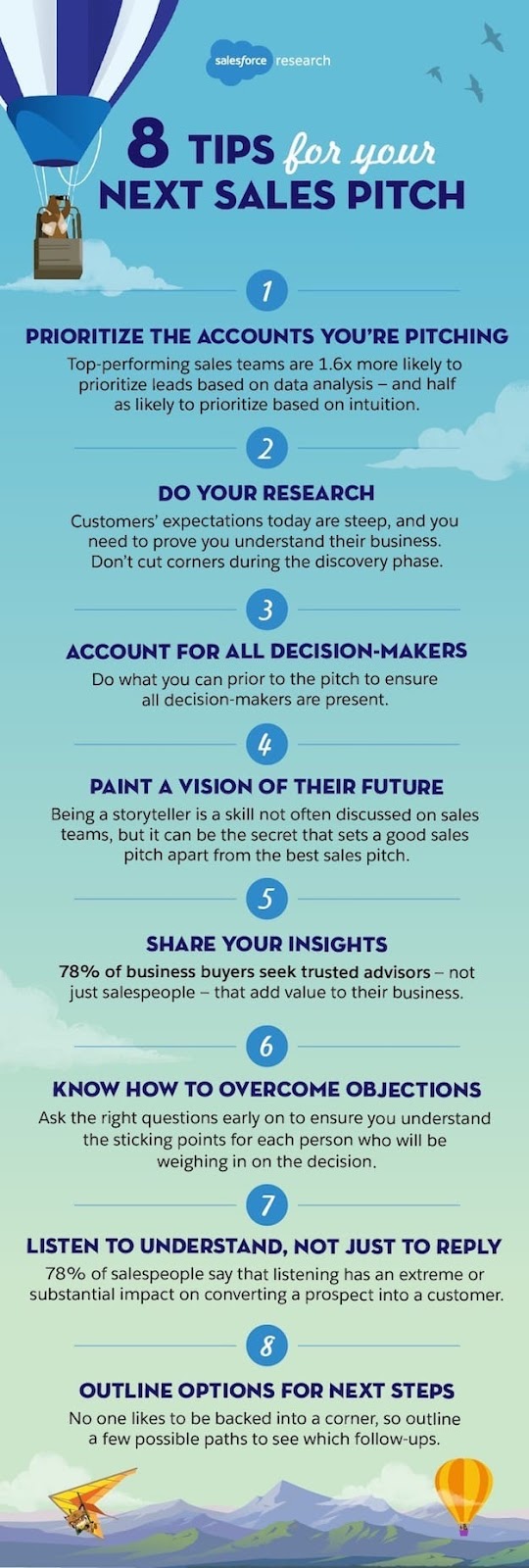 Sales pitch tips infographic