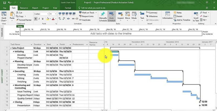 Excel to plan a Project Management 