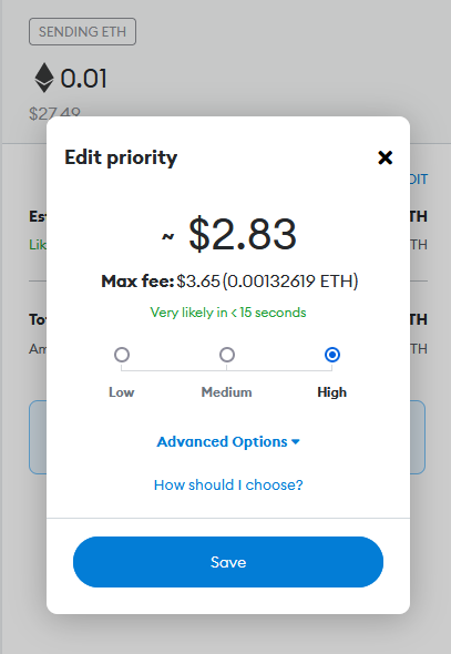 metamask gas fees