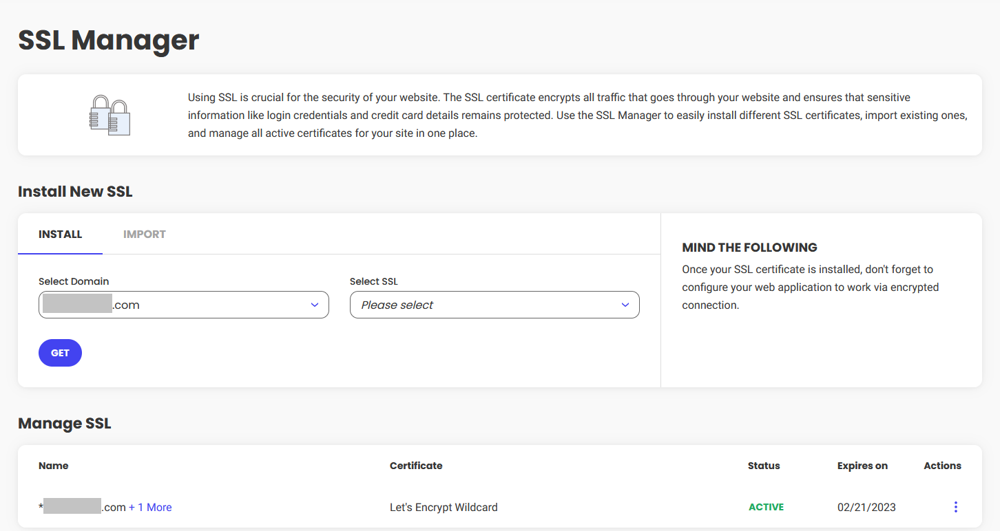 SSL Manager for sites hosted with SiteGround.