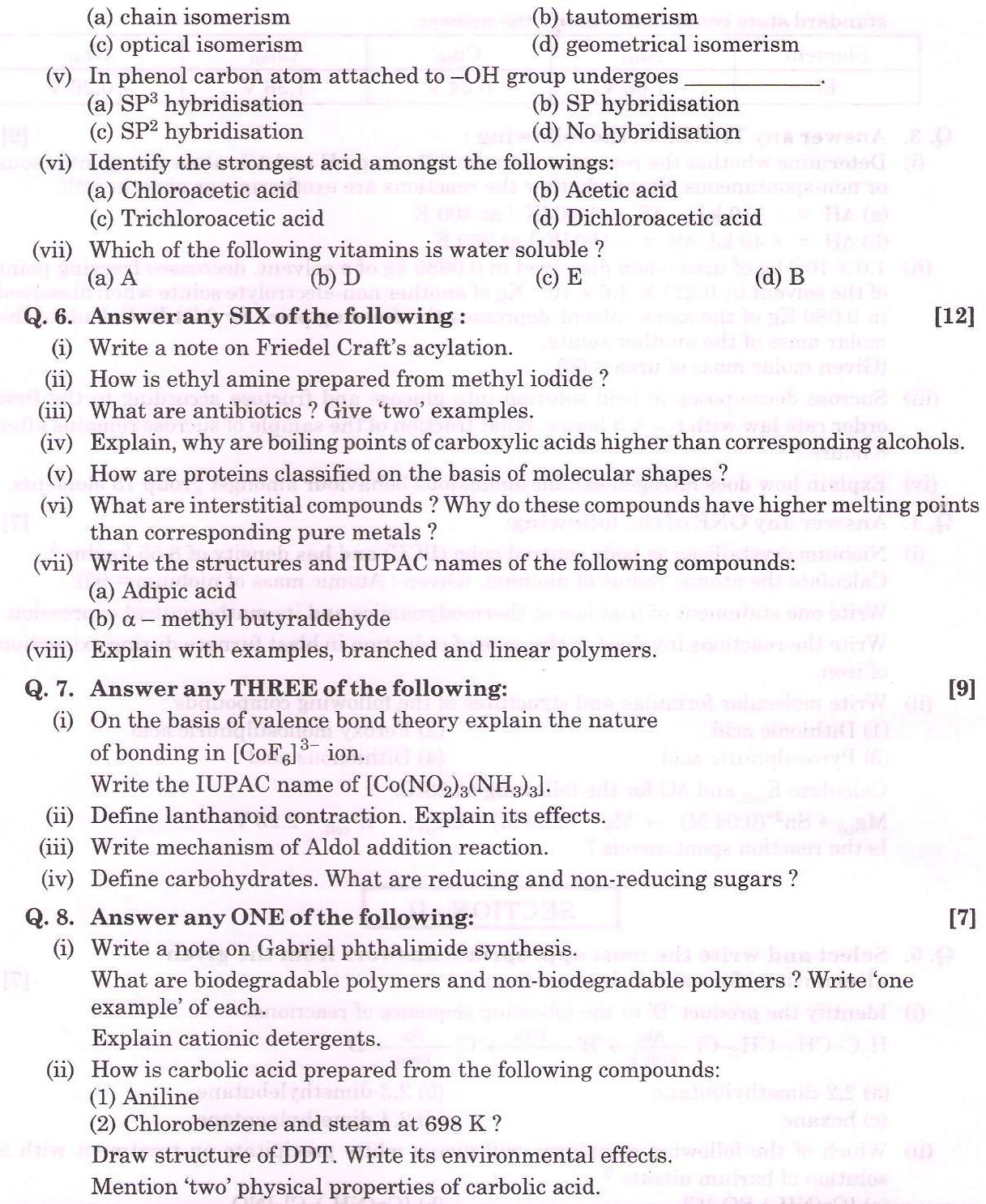 Chemistry section I-II march 2015 hsc-hsc.co.in