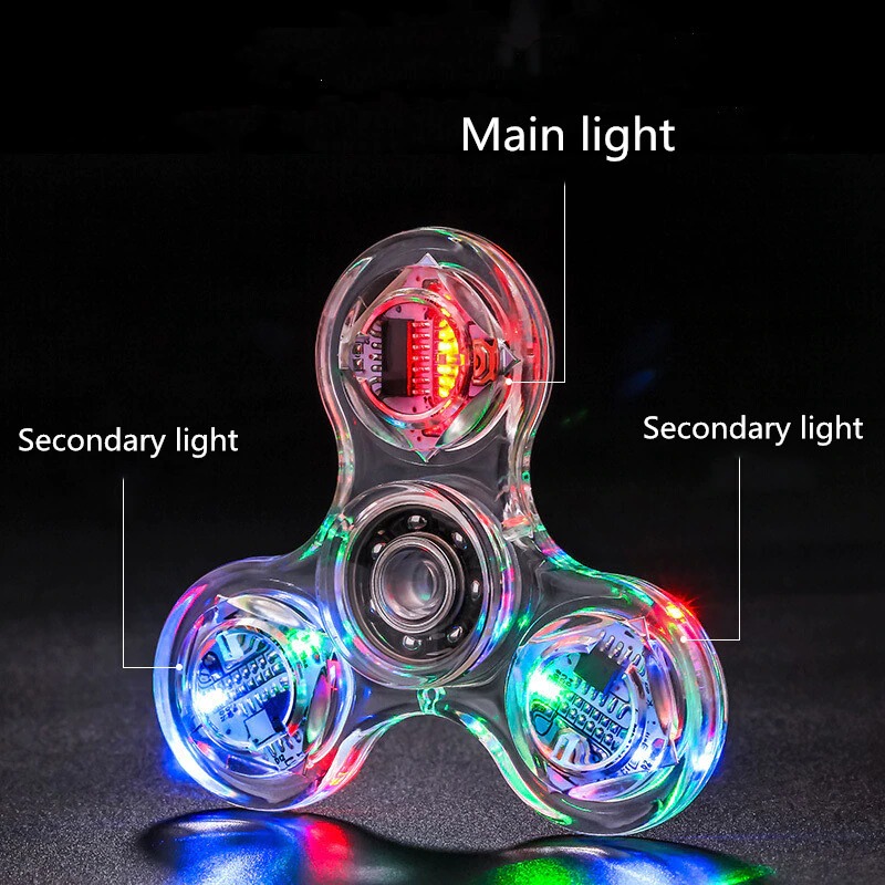6 Colors Creative LED Light Luminous Fidget Spinner Changes Hand